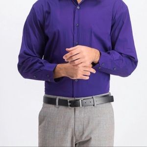 Alfani Men's Slim Fit Dress Shirt, Pure Purple 17-17 1/2  34/35